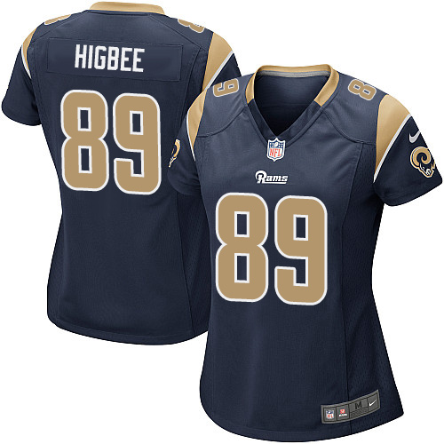 Women's Game Tyler Higbee Nike Jersey Navy Blue Home - #89 NFL Los Angeles Rams
